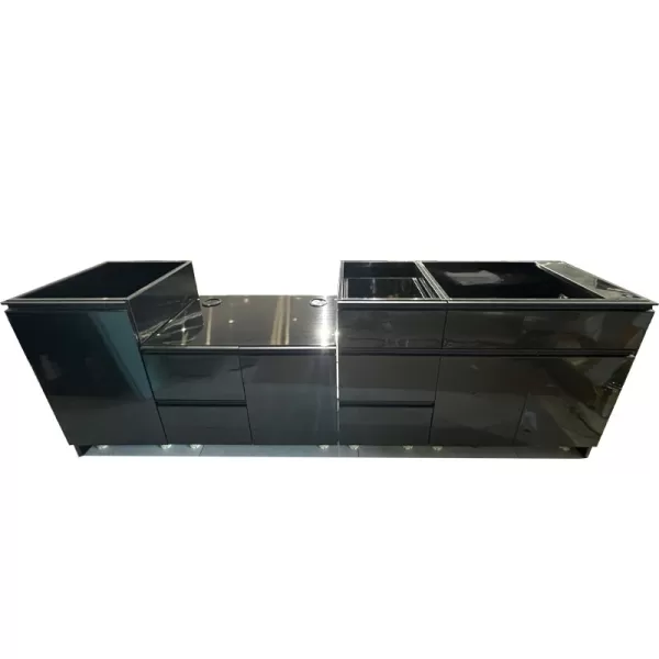 Custom Black BBQ Outdoor Kitchen Cabinet Set With Drawer Door
