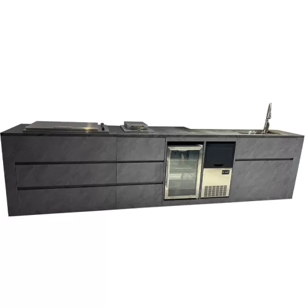 Custom BBQ Outdoor Kitchen Cabinet Set With Sink,Refrigerator,Drawer,Door