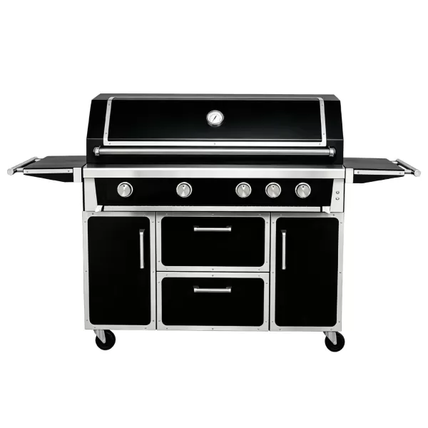49.3×49×26.1inch High-end Black BBQ 4 Burner Stainless Steel Grill