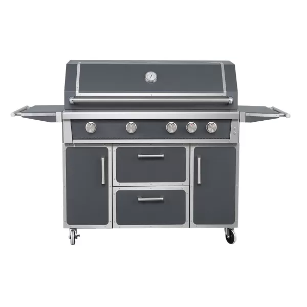 49.3×49×26.1inch High-end Grey BBQ 4 Burner Stainless Steel Grill