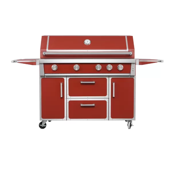 49.3×49×26.1inch High-end Red BBQ 4 Burner Stainless Steel Grill